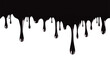 Realistic black paint drips isolated on a white background. The flowing black liquid. Dripping paint. Vector illustration