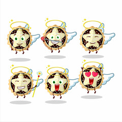 Wall Mural - Star chocolate pie cartoon designs as a cute angel character