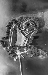 Poster - Trakai Castle from the air, downward aerial view