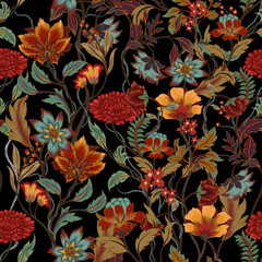 Beautiful seamless pattern with floral background 