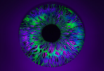 Wall Mural - eye of the galaxy, fantasy concept, mysterious eye ball with luminous links