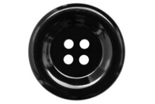 Close Up Of Black Sewing Buttons,  Old Button Isolated On White Background. Sewing Concept.Clipping Path.