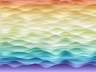 Wall Mural - Abstract curves background. Smooth curves with gradients in spectral colors. Superb vector illustration.