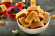 Delicious milk cake- Indian traditional sweets, desserts- Mysore pak.