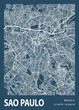 Sao Paulo - Brazil Blueprint City Map