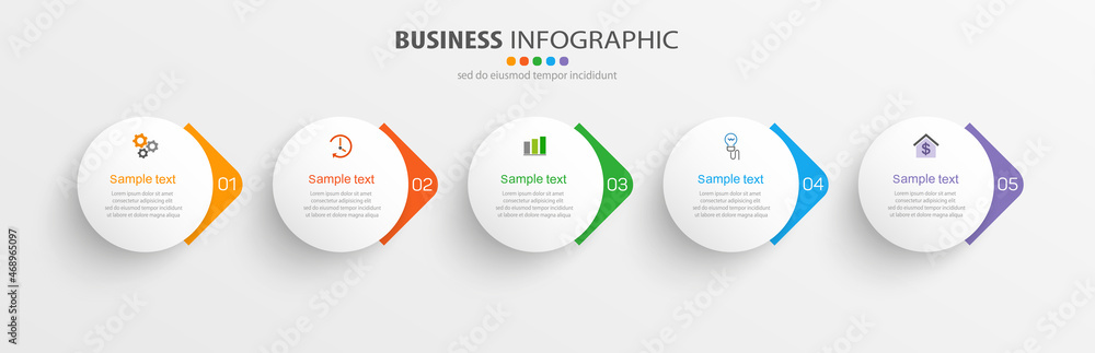 Business infographic template with 5 options or steps Can be used for Business infographic template with 5 options or steps Can be used for