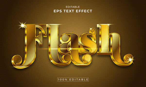 Flash Golden editable 3d text effect