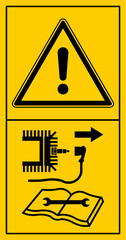 cmssn10 CombinationMachineSafetySignNew cmssn - mssn5mssn64v vertikal - Kennzeichnung ISO 11684 . Vor Reparatur-, Wartungs- u. Reinigungsarbeiten Motor abstellen und Zündkerzenstecker ziehen . g10865