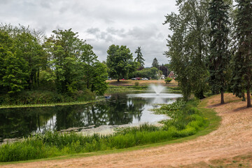 Beautiful view at Lake Sacajawea Park in Kelso, Washington	