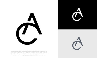 Poster - Initial AC logo design. Innovative high tech logo template.