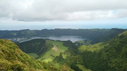 Wall Mural - amazing green landscape on the azores island sao miguel