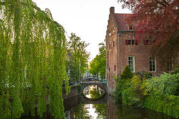 Wall Mural - Amersfoort city historic architecture on old street and bridge