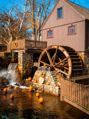 Wall Mural - Plimoth Grist Mill in Plymouth Town Brook Park in Massachusetts.