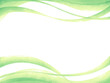 緑の帯状のウェーブ上下背景素材イラスト手描き水彩風