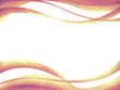 紫色の帯状のウェーブ上下背景素材イラスト手描き水彩風