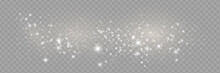 The Dust Sparks And Golden Stars Shine With Special Light. Sparkling Magical Dust Particles. Vector Sparkles On A Transparent Background.