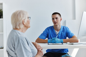 Wall Mural - old woman hospital examination health and medicine