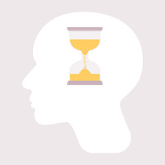 Sticker - Human head silhouette with hourglass