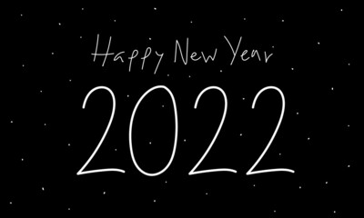 Wall Mural - hand drawn Happy new year 2022