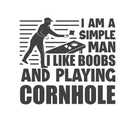 Wall Mural - I Am A Simple Man I Like Boobs and Playing Cornhole, Cornhole game svg, Cornhole Star svg, Cornhole King, Cornhole Queen, Cornhole Team svg, Cornhole T shirt Designs Bundle, Cornhole board s