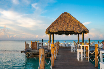 Wall Mural - gazebo on the pier in the sea