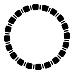 Wall Mural - abstract round meander, circular geometric ornament, frame made of simple shapes. pattern, isolated 