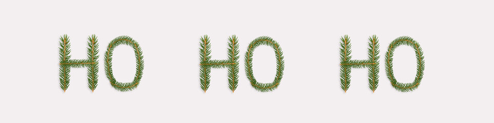 Wall Mural - Ho ho ho Christmas text made of branches. 