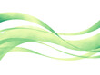 緑の帯状のウェーブ中央背景素材イラスト手描き水彩風