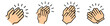 Applause icon. Clap hand pictogram. Clapping hands. Vector appreciation sign  Applauding People applaud. Claps symbol icon. Cartoon, comic human, happy vriendship ovation. gesture hand.  Motivating