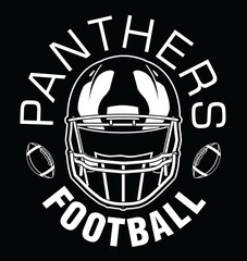 Wall Mural - panthers football one color - white is a team design template that includes text, two footballs and 