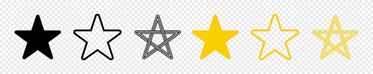 Wall Mural - Star icon set. Different shape stars collection. vector illustration
