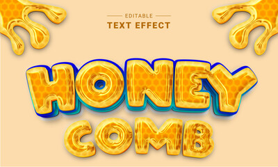 Wall Mural - Editable Honey Text Effect. Text effect. Graphic style. Editable template