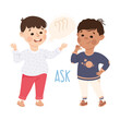 © topvectors - Little Boy Asking Question to His Agemate Vector Illustration