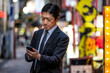 Japanese businessman in Tokyo with formal business suit