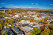 Aerial View of Downtown Fort Collins, Colorado in Autumn