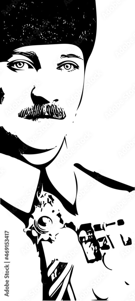 Mustafa Kemal Ataturk illustration. He is the founder of modern ...