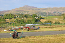 Powered Hang Gliders Preparing For Flight