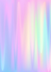 Hologram gradient background. Iridescent holo texture. Pearlescent unicorn vector backdrop.