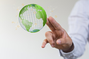 ecology concept of green earth globe made of leaves
