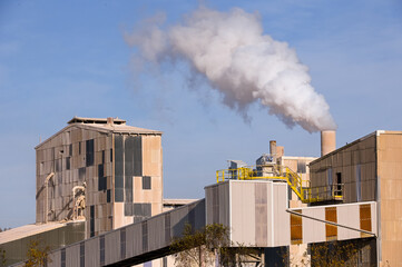 Wall Mural - industrie environnement co co2 carbone effet serre fumee planete industriel usine