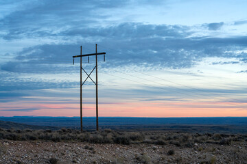 Power lines in Utah Desert