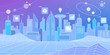 © elenabsl - Futuristic city in a virtual reality universe