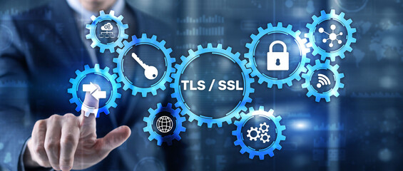 Wall Mural - Transport Layer Security. Secure Socket Layer. TLS SSL