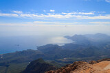Fototapeta Na ścianę - View of the Taurus mountains and the Mediterranean sea from a top of Tahtali mountain near Kemer, Antalya Province in Turkey