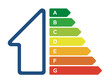 House with energy efficiency classes. European Union energy label