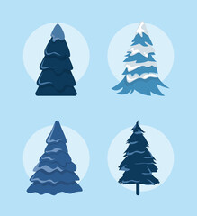 Sticker - four pines trees