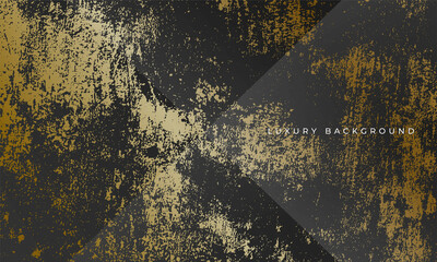 Canvas Print - Luxury black and gold background with grunge marble texture. Distress rough concept.