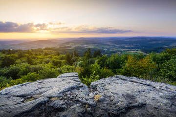 Wall Mural - Coucher de soleil à La Roche d'Ajoux, Beaujolais