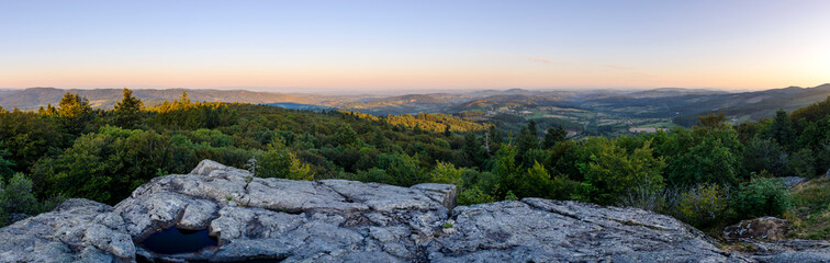 Wall Mural - Vue panoramique depuis la Roche d'Ajoux, Haut Beaujolais, France