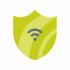 Wall Mural - shield web security for wifi single isolated icon with flat style
